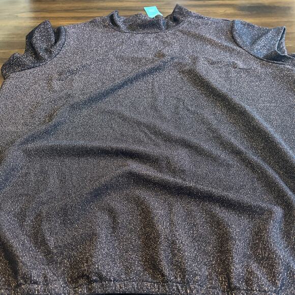 NWT Maurices Metalic Shimmery Cap Sleeve Top Sz XL, Dark Academia Booktok Campus - Picture 7 of 8